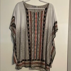 JM Collection XXL blouse - poncho style with sleeves